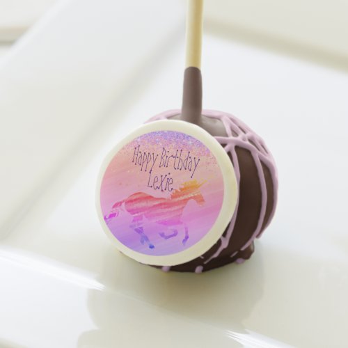 Glittery Lavender and Pink Unicorn Birthday    Cake Pops