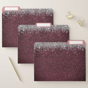 Glittery Lavender Silver Glam File Folder