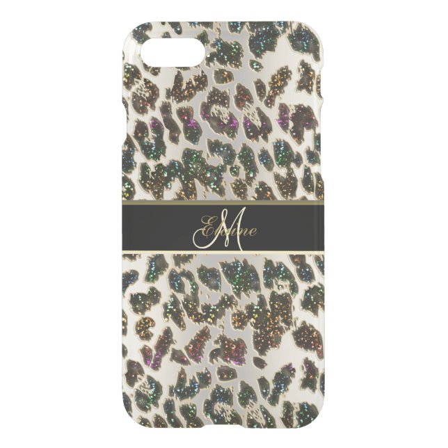 Glittery Leopard Animal Print iPhone 7 Case (Back)