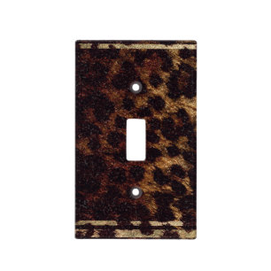 Glittery Leopard Cheetah Animal Print Wild Exotic Light Switch Cover