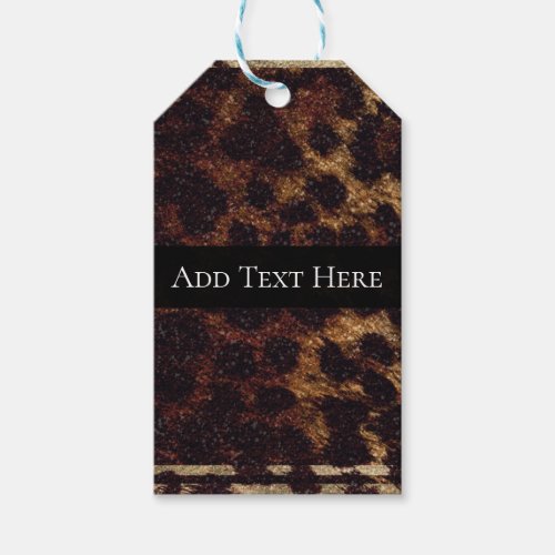 Glittery Leopard Cheetah Animal Print Wild Safari Gift Tags
