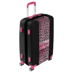 neon pink suitcase