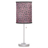Glittery Leopard Print on Glossy Hot Pink Table Lamp (Left)