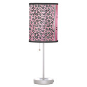 Glittery Leopard Print on Glossy Hot Pink Table Lamp (Right)
