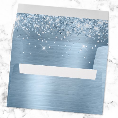 Glittery Light Blue Foil Envelope