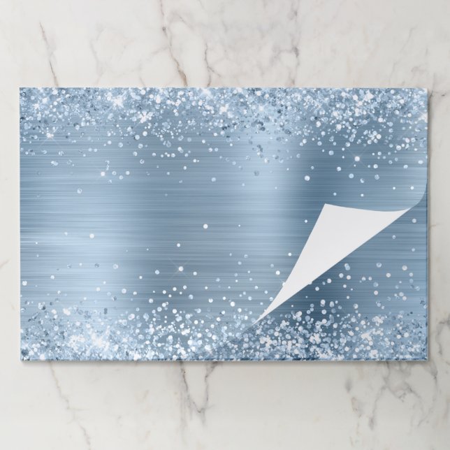 Glittery Light Blue Foil Paper Pad (Folded)
