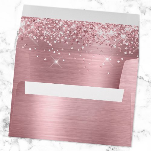 Glittery Light Pink Foil Envelope