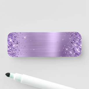 Glittery Light Purple Foil Blank Name Tag