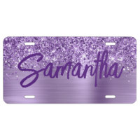 Glittery Light Purple Glam Brush Script