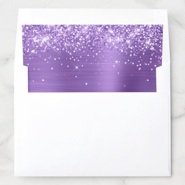 Glittery Light Purple Metallic Foil Envelope Liner (In Envelope)