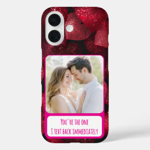 Glittery Love I Text Back Immediately iPhone 16 Case