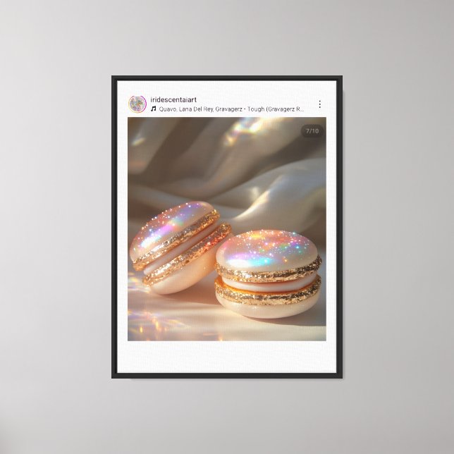 Glittery Macarons Wall Art – Sweet & Sparkly Desse (Front)