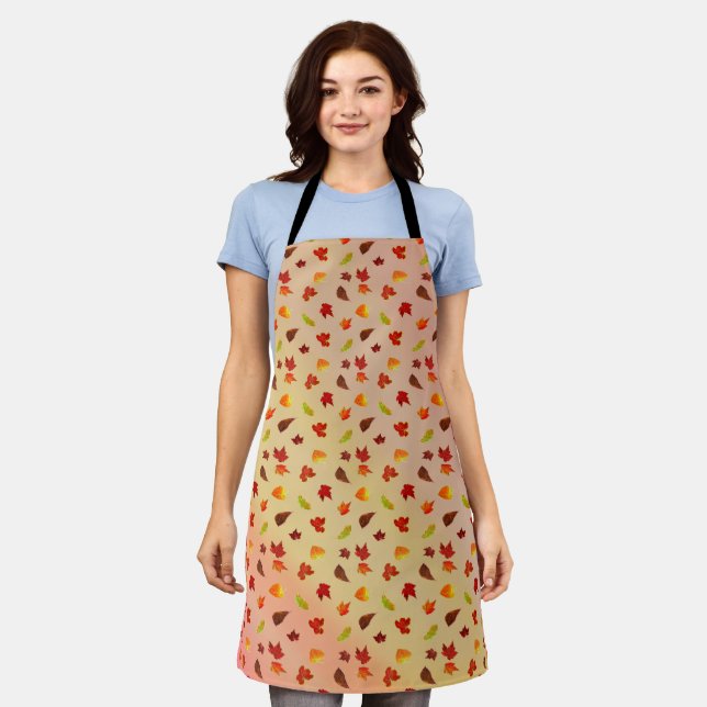 Glittery Maple Leaves Apron (Worn)