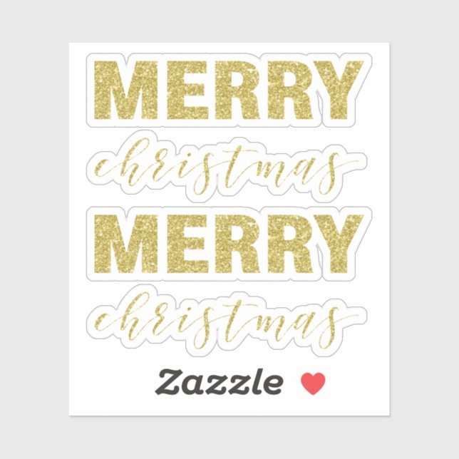 Glittery MERRY Christmas Sticker (Sheet)