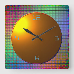 Glittery Multicolored>Patterned Wall Clock