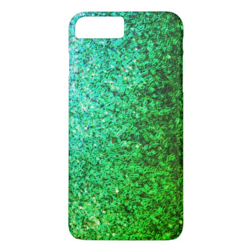 Glittery Neon Green Abstract Art Patterns Sparkly iPhone 8 Plus7 Plus Case