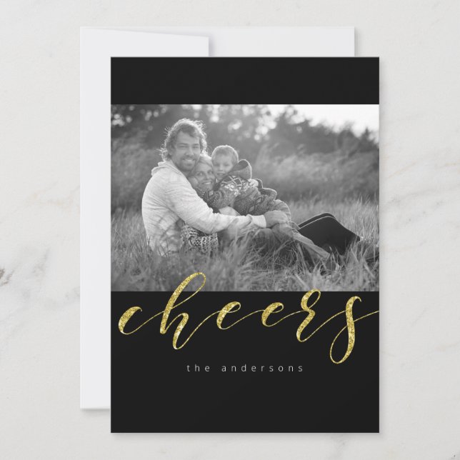 Glittery New Years Holiday Card (Front)