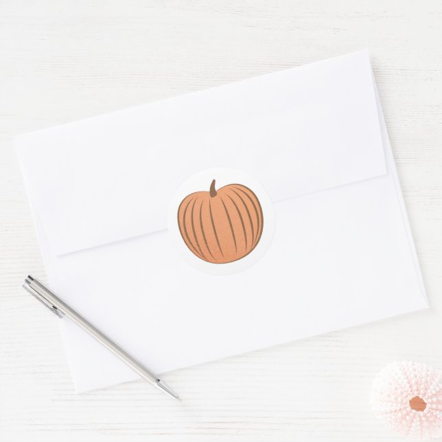 Glittery Orange Pumpkin Fall Envelope Seal  (Envelope)