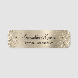 Glittery Pale Gold Foil Name Tag