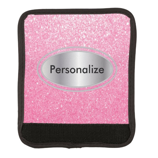 Glittery Pink Bling Design Luggage Handle Wrap (Front)