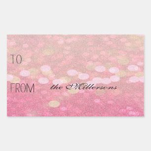 Glittery Pink Bokeh Gift Tag