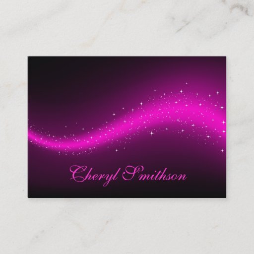Customizable Glittery Pink Business Card