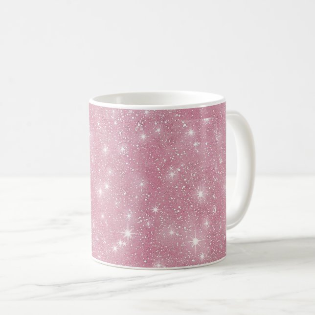 Glittery Pink Coffee Mug (Front Right)
