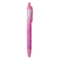 Sparkly Silver Glitter Hot Pink Ombre Foil Black Ink Pen