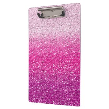 Glittery Pink Ombre Clipboard by StuffOrSomething at Zazzle