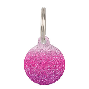 Glittery Pink Ombre Pet ID Tag