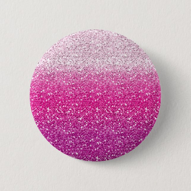 Glittery Pink Ombre Pinback Button (Front)
