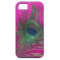 Glittery Pink Peacock Feather