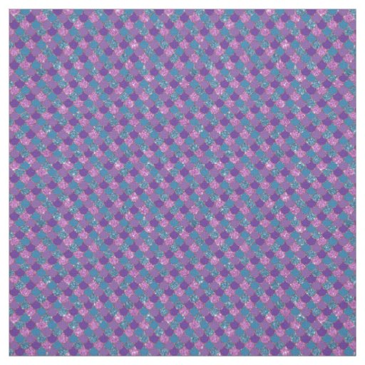 Glittery pink purple and blue mermaid scales fabric