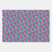 Glittery pink purple and blue mermaid scales wrapping paper sheets (Front 2)