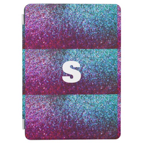 Glittery Pink Purple Ombre Abstract Monogram Gift iPad Air Cover