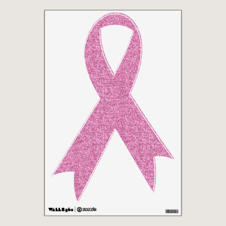 Glittery Pink Ribbon Wall Decal