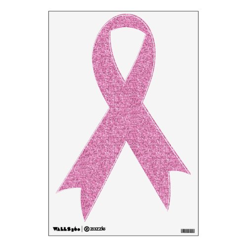 Glittery Pink Ribbon Wall Decal