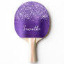 Glittery Purple Amethyst Glam Name Ping Pong Paddle