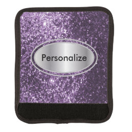 Glittery Purple Bling Personalize Luggage Handle Wrap
