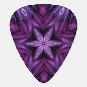 Glittery Purple Kaleidoscope Hearts Gradient Guitar Pick