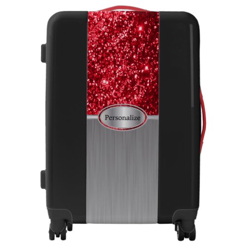 Glittery Red Bling _ Diy Text Luggage