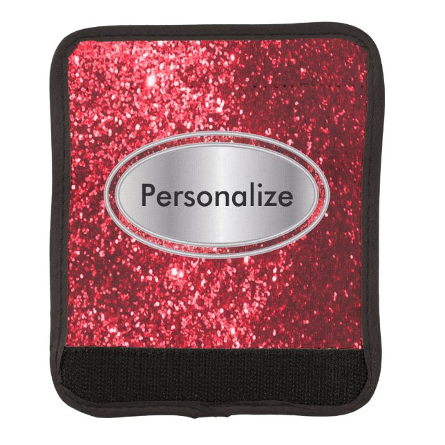 Glittery Red Bling - Personalize Luggage Handle Wrap (Front)