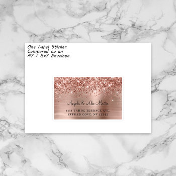 Glittery Rose Gold 15 Guest Wedding Address Labels by annaleeblysse at Zazzle
