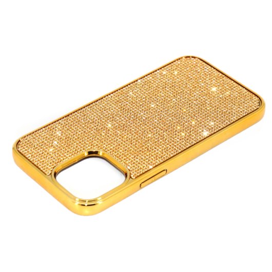 Glittery Rose Gold Crystal Iphone 13 Pro Max Case (Front)