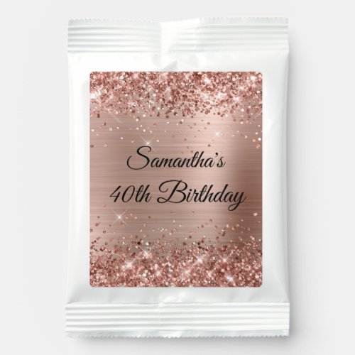 Glittery Rose Gold Foil 40th Birthday Margarita Drink Mix