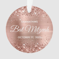 Glittery Rose Gold Foil Bat Mitzvah