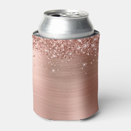 Glittery Rose Gold Foil Blank Can Cooler