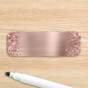 Glittery Rose Gold Foil Blank Name Tag