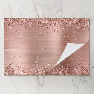 Glittery Rose Gold Foil Blank Paper Pad