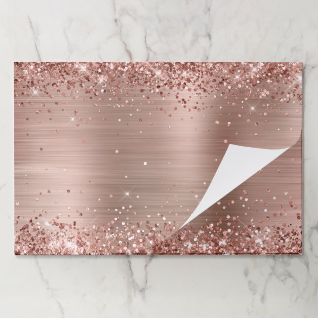 Glittery Rose Gold Foil Blank Paper Pad (Folded)